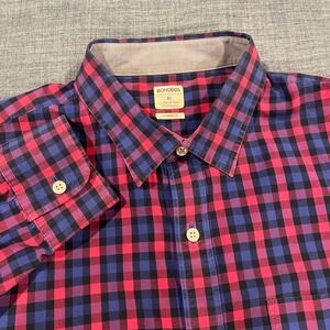 Bonobos Mens XL Standard Fit Gingham Check Button Down Shirt Cotton FLAW
